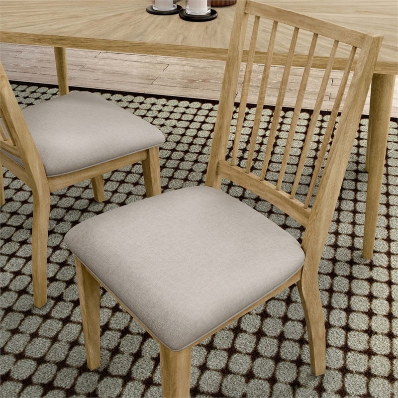 Furniture of America Eamon Solid Wood Windsor Side Chairs in Brown (Set of 2)