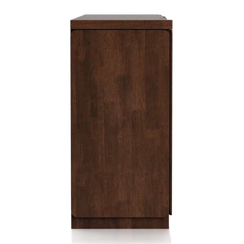 Furniture of America Nazaen Solid Wood Multi-Storage Server in Walnut