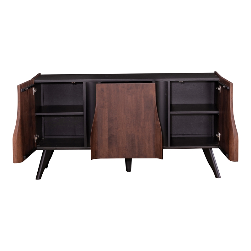 Furniture of America Nazaen Solid Wood Sculpted 62-inch Server in Walnut