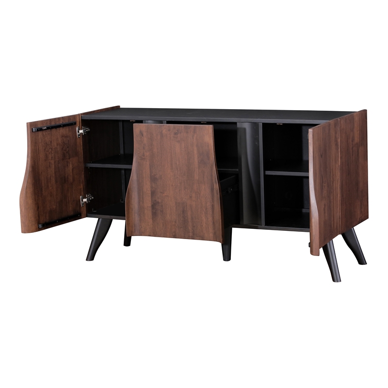 Furniture of America Nazaen Solid Wood Sculpted 62-inch Server in Walnut