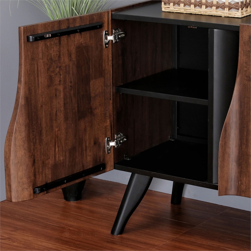 Furniture of America Nazaen Solid Wood Sculpted 62-inch Server in Walnut