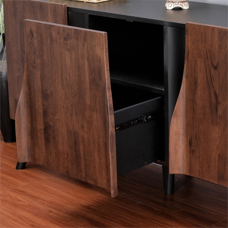 Furniture of America Nazaen Solid Wood Sculpted 62-inch Server in Walnut