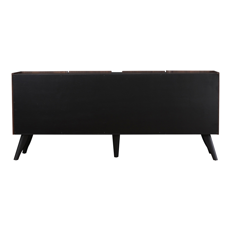 Furniture of America Nazaen Solid Wood Sculpted Server with Doors in Walnut