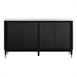 Furniture of America Miranda Sintered Stone Top and Wood Server in Black