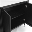 Furniture of America Miranda Sintered Stone Top and Wood Server in Black
