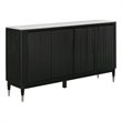 Furniture of America Miranda Sintered Stone Top and Wood Server in Black