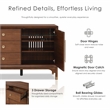 Furniture of America Forma Solid Wood Multi-Storage Server in Walnut