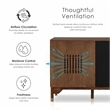 Furniture of America Forma Solid Wood Multi-Storage Server in Walnut