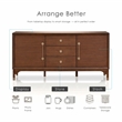 Furniture of America Forma Solid Wood Multi-Storage Server in Walnut