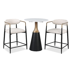 Furniture of America Kinsey Wood 3-Piece Counter Dining Table Set in Black