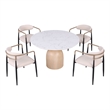 Furniture of America Sonya Wood 5-Piece Round Dining Table Set in Black