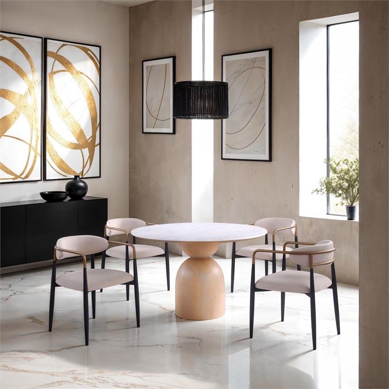 Furniture of America Sonya Wood 5-Piece Round Dining Table Set in Black