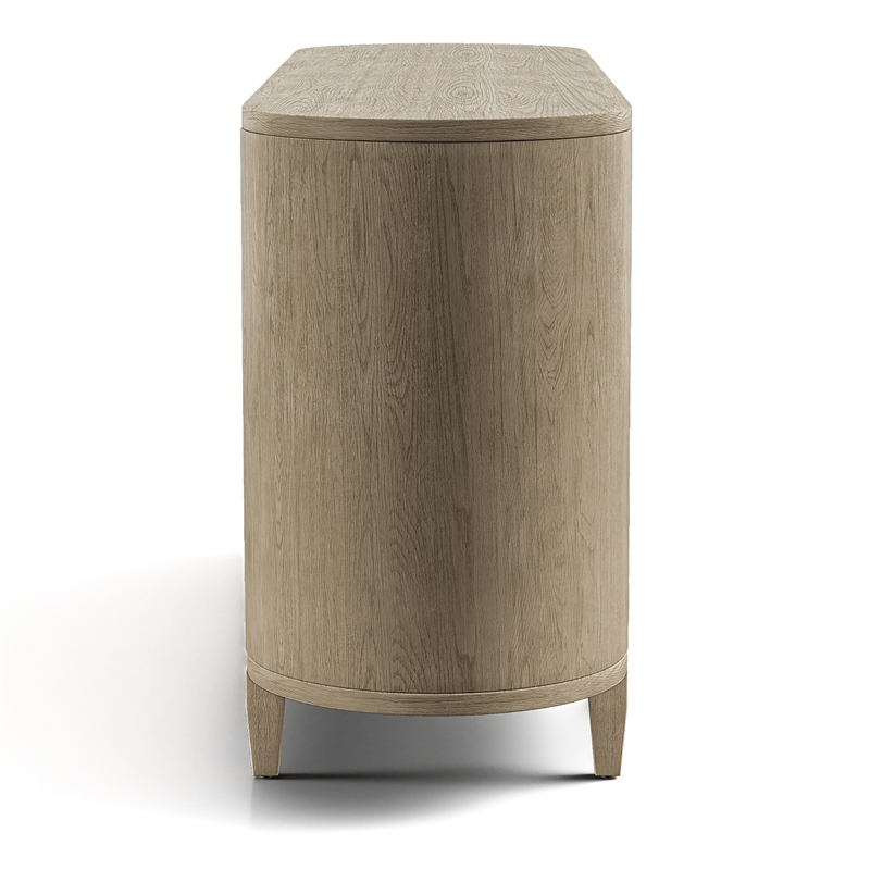Furniture of America Selyra Solid Wood Server with Embossed Panel Doors in Oak