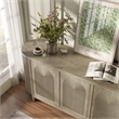 Furniture of America Selyra Solid Wood Server with Embossed Panel Doors in Oak