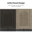 Furniture of America Selyra Solid Wood Server with Embossed Panel Doors in Oak