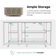 Furniture of America Selyra Solid Wood Server with Embossed Panel Doors in Oak