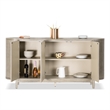 Furniture of America Selyra Solid Wood Server with Embossed Panel Doors in Oak