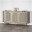 Furniture of America Selyra Solid Wood Server with Embossed Panel Doors in Oak