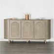 Furniture of America Selyra Solid Wood Server with Embossed Panel Doors in Oak