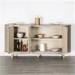 Furniture of America Selyra Solid Wood Server with Embossed Panel Doors in Oak