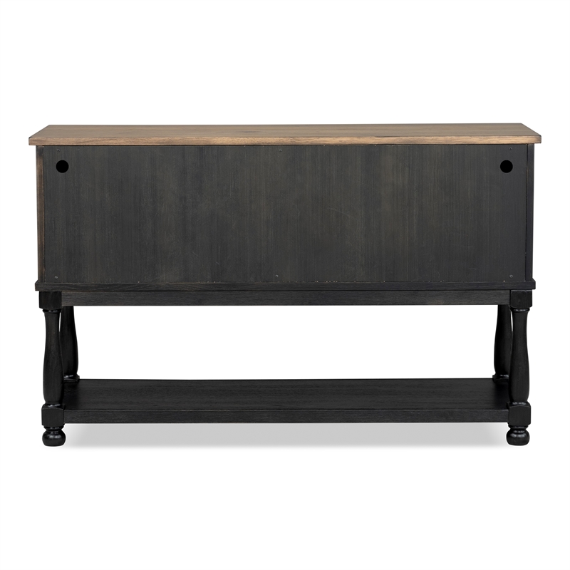 Furniture of America Peregrine Solid Wood Multi-Storage Black Server with Doors