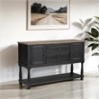 Furniture of America Peregrine Solid Wood Multi-Storage Black Server with Doors