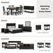 Furniture of America Peregrine Solid Wood Multi-Storage Black Server with Doors