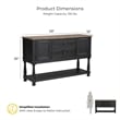 Furniture of America Peregrine Solid Wood Multi-Storage Black Server with Doors