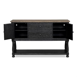 Furniture of America Peregrine Solid Wood Multi-Storage Black Server with Doors