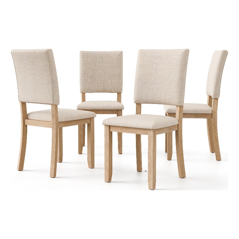 Furniture of America Fagan Fabric Upholstered Side Chairs in Brown (Set of 4)