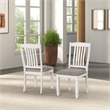 Furniture of America Monwar Solid Wood Slat Back Side Chairs in White (Set of 2)