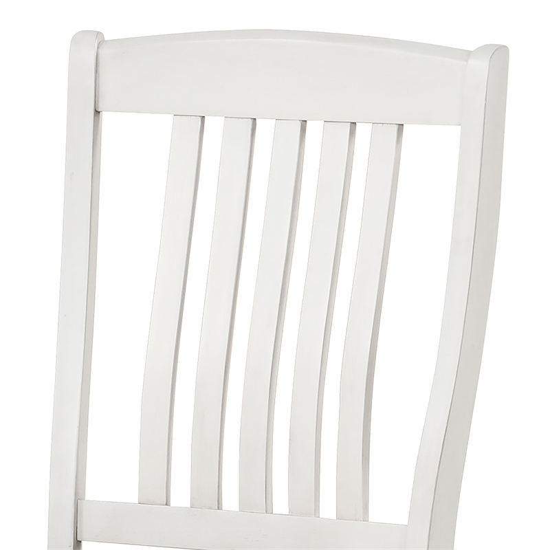 Furniture of America Monwar Solid Wood Slat Back Side Chairs in White (Set of 2)