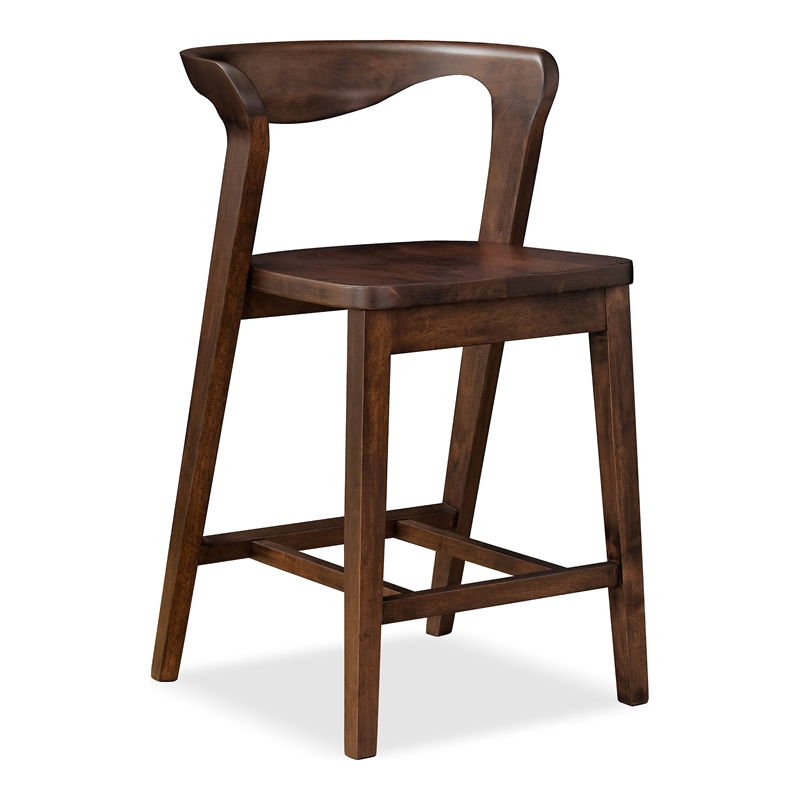 Furniture of America Nazaen Solid Wood Walnut Counter Dining Chairs (Set of 2)