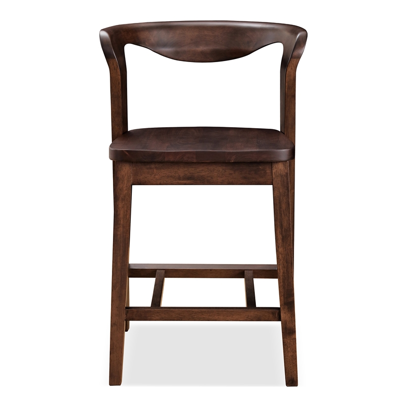 Furniture of America Nazaen Solid Wood Walnut Counter Dining Chairs (Set of 2)