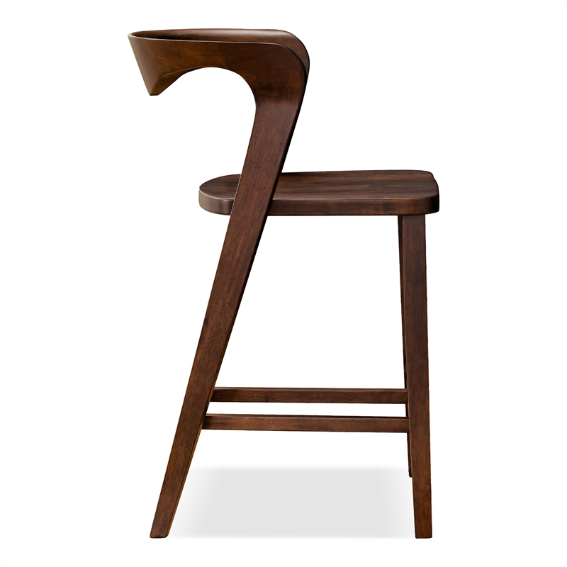 Furniture of America Nazaen Solid Wood Walnut Counter Dining Chairs (Set of 2)