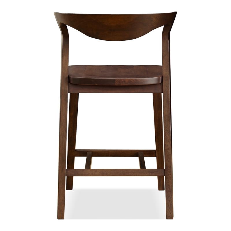 Furniture of America Nazaen Solid Wood Walnut Counter Dining Chairs (Set of 2)