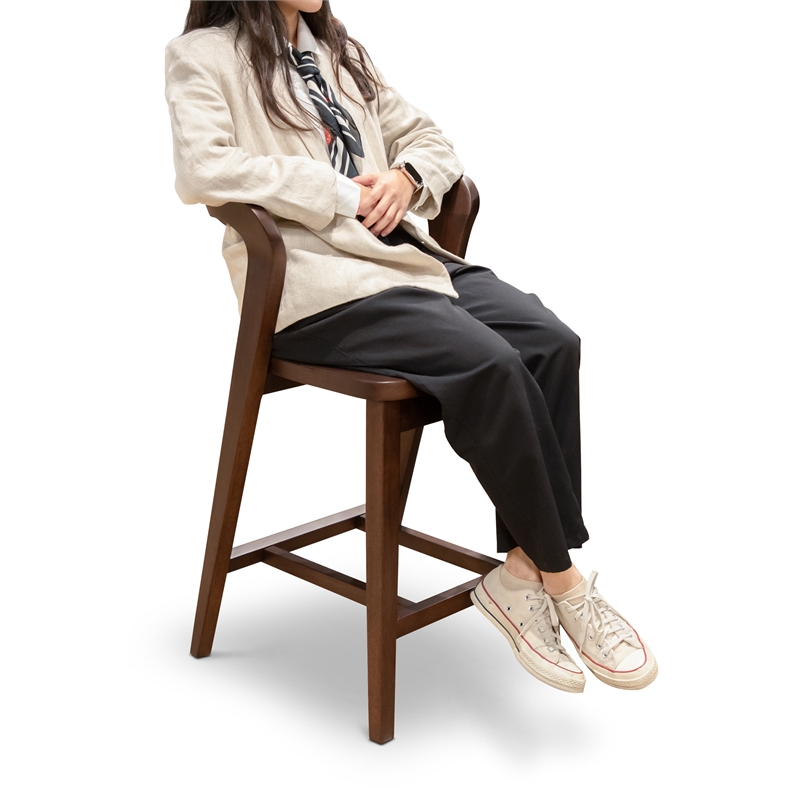 Furniture of America Nazaen Solid Wood Walnut Counter Dining Chairs (Set of 2)