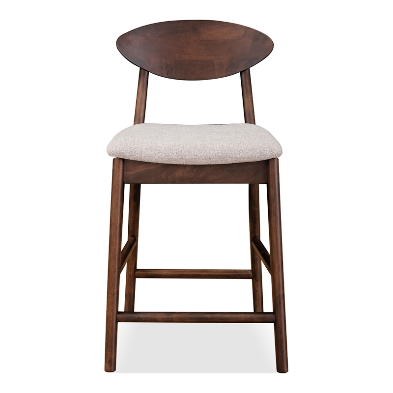 Furniture of America Nazaen Solid Wood Walnut Counter Dining Chairs (Set of 2)