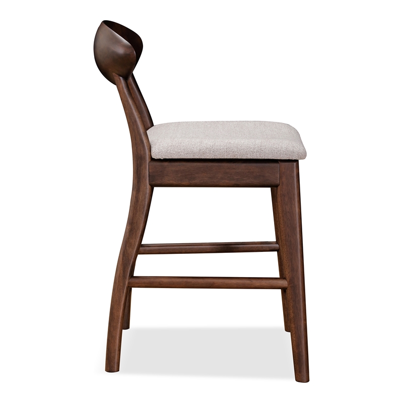 Furniture of America Nazaen Solid Wood Walnut Counter Dining Chairs (Set of 2)