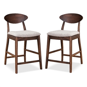 Furniture of America Nazaen Solid Wood Walnut Counter Dining Chairs (Set of 2)