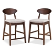 Furniture of America Nazaen Solid Wood Walnut Counter Dining Chairs (Set of 2)