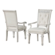Furniture of America Gelbero Chenille Tufted Arm Chairs in White (Set of 2)