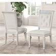 Furniture of America Gelbero Chenille Tufted Side Chairs in White (Set of 2)