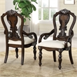 Furniture of America Byrne Solid Wood Padded Arm Chairs in Brown (Set of 2)