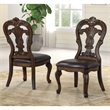 Furniture of America Anatole Solid Wood Padded Side Chairs in Brown (Set of 2)