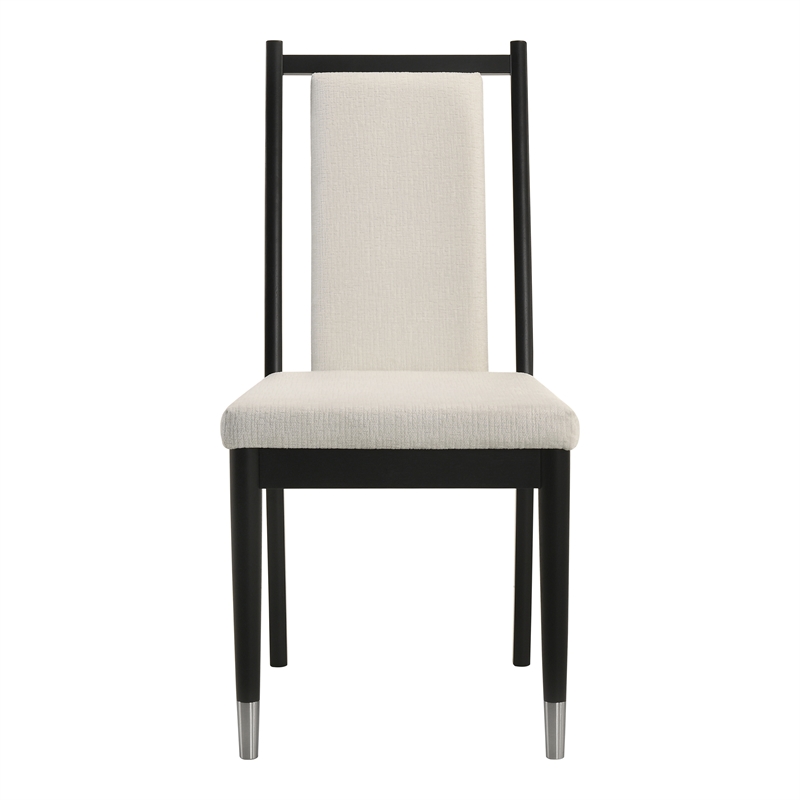 Furniture of America Miranda Chenille Upholstered Black Side Chairs (Set of 2)