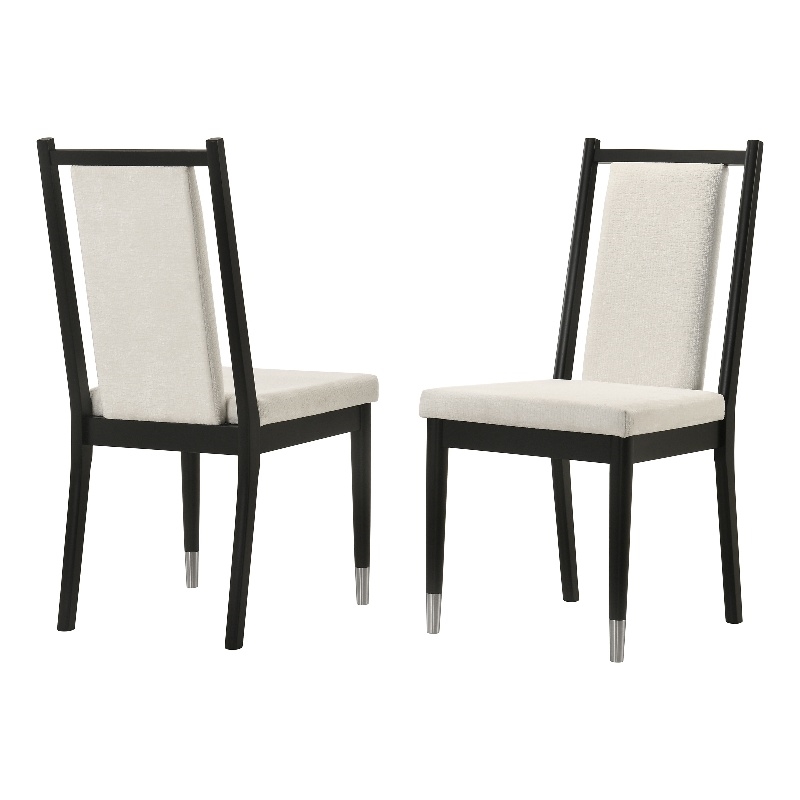 Furniture of America Miranda Chenille Upholstered Black Side Chairs (Set of 2)