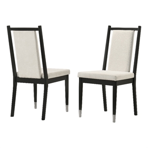 Furniture of America Miranda Chenille Upholstered Black Side Chairs (Set of 2)
