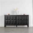 Furniture of America Wondra Solid Wood Server with Sanded Edge Doors in Black