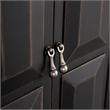 Furniture of America Wondra Solid Wood Server with Sanded Edge Doors in Black